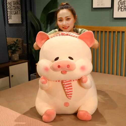 Big Size Toy New Kawaii Pig Stuffed Baby Doll Anime Plush Pink Pig Toys for Children Soft Pillow Cute Birthday Gift for Girls