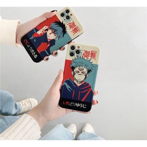 ZUIDID Hot Anime Jujutsu Kaisen Yuji Itadori Satoru Gojo Phone Case For iPhone 11 Pro Max 12 XS XR SE2020 7 8Plus Soft IMD Cover