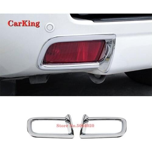 ABS Chrome Rear Fog Light Lamp Frame Decorative Cover Trim For Toyota Land Cruiser Prado FJ150 FJ 150 2013-2017 Accessories 2pcs
