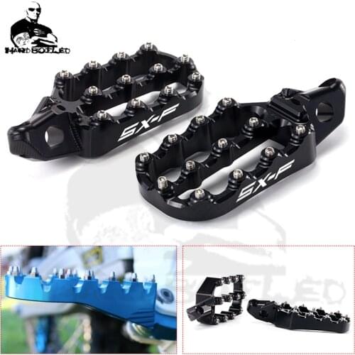 For KTM 250-450 SX-F 250 350 450 SXF 2016 2017 2018 2019 2020 250SXF 350SXF 450SXF CNC Billet Wide Foot Pegs Pedals Rest Footpeg