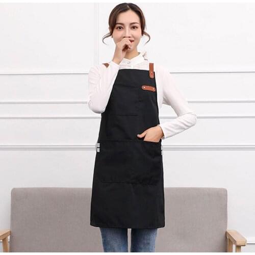 Women Kitchen Apron Washable Canvas Apron for Adjustable Cooking Pinafore Waiter Cafe Uniform Shop BBQ Hairdresser Accessory