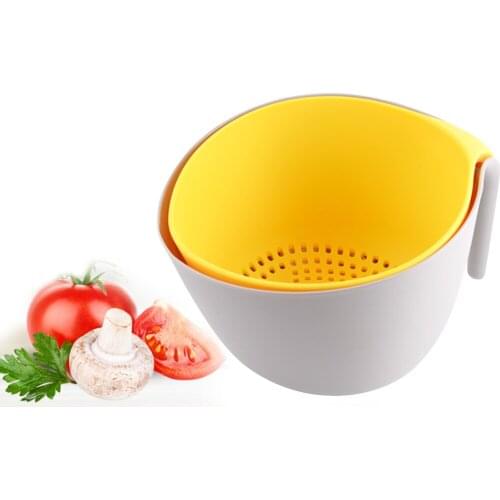 Double-Layer Drain Basket Household Kitchen Strainer Vegetable Fruit Rice Vegetable Drain Vegetable Basket Cleaning Tool