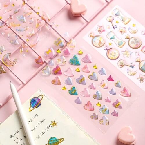 Fantasy Epoxy Crystal Kawaii Cute Sticker Bullet Journal for DIY Diary Scrapbooking Planner Stickers Office Stationery Supplies