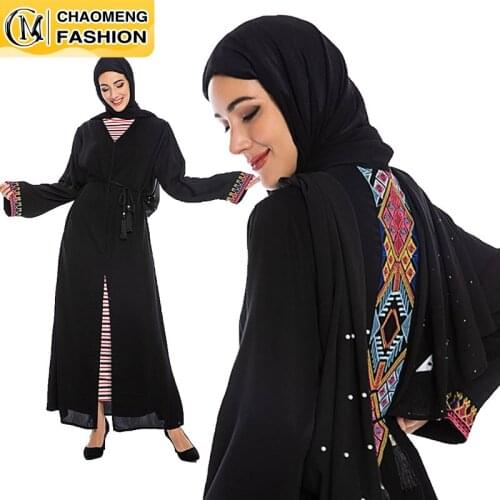 Eid Mubarak Kaftan Embroidered Abaya Dubai Turkey Muslim Hijab Dress Caftan European Islam Clothing For Women Vestidos Qatar