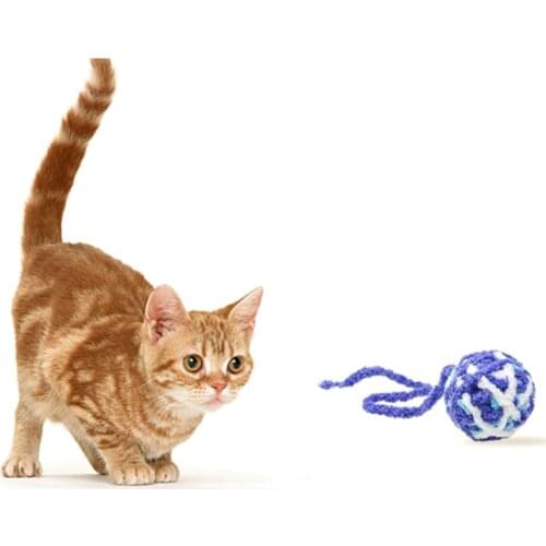 Cat Toy Ball Plush Interactive Bite Resistant Pet Playing Ball Throwing Funny Interactive Plush Toy Supplies for Cats Kitten