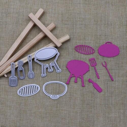 Barbecue Grill Tools Metal Cutting Dies Paper Card Making Template for DIY Scrapbooking Decorative Craft Mold Die Cuts New