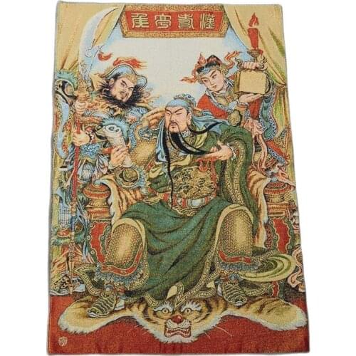 China old Tibet silk Thangka like hanging painting fengshui guan gong 60x90m