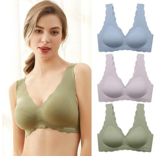 Latex Seamless Bra Push Up Bralette Underwear Bras For Women Cooling Gathers Shock-proof Female Intimate Comfortable Bra