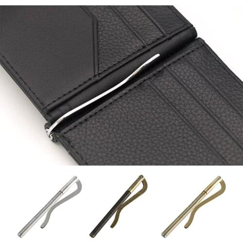 Unisex Metal Bifold Money Clip Bar Wallet Clamp Cash Holder Men Women Bar Wallet Replace Parts Spring Money Holder Clip fashion
