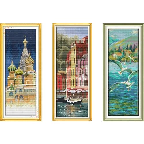 Cross Stitch Kits Embroidery Needlework The Russian Church Patterns Stamped 11CT 14CT Printed Thread Canvas Counted Fabric Decor