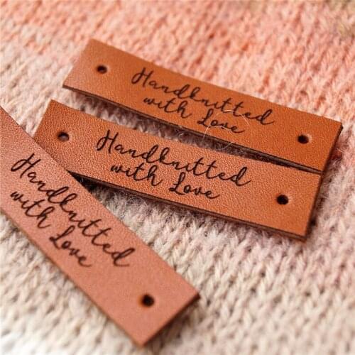 Custom leather labels, garment labels, personalized labels, care labels, labels for knitted products, custom label tags
