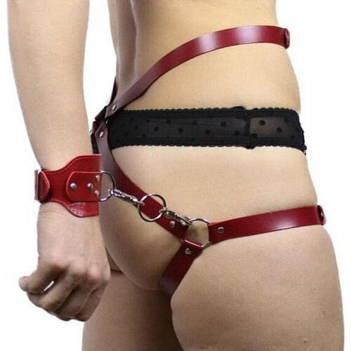 New Fashion Women men erotic harness leather belt bondage Leggings gothic punk Corset Leather metal Sexy leg garters belt Straps