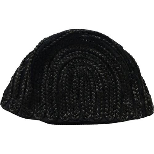 Adjustable Braided Wig Caps Durable Stable Black Braiding Wigs Cap Free Size, for Both Professional Use and Home Use