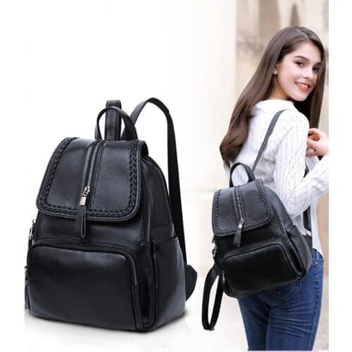 Han Edition Retro Fashionable Joker Cowhide Leather Soft Skin Personality Backpack Luxury Large Capacity Women Travel Bag