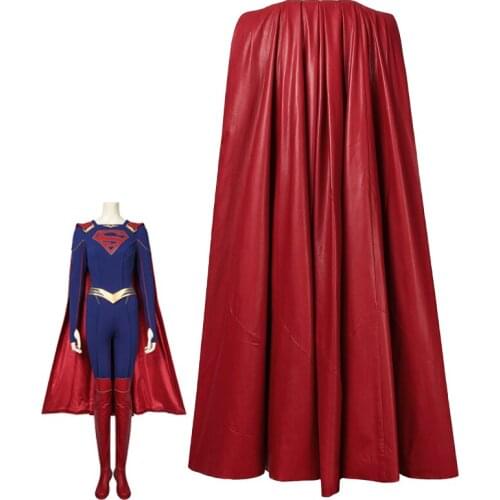 Super Gril Kara Cape Cosplay Costume For Adult Women Halloween Red Cloak Clothing Accessories