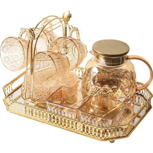 Light Luxury Afternoon Tea Coffee Cup Set Nordic Glass Cup Set High-Grade Coffee Set Household Water Cup