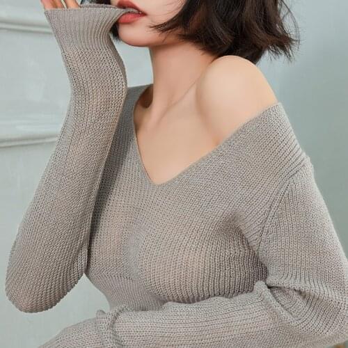 Loose Korean Style V-neck Knitted Sweaters Women Thin Pullover Porn Mini Skirt Sets Adult Sex Fantasy Schoolgirl Cosplay Costume