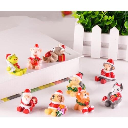36mm X 35mm, 1 PieceResin Ornaments Decorations Multicolor At Random Christmas Santa Claus Panda Sheep Frog Cat Monkey Elephant