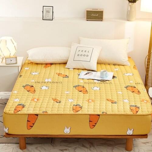 Thicken Quilted Mattress Cover King Queen Quilted Bed Fitted Bed Sheet Anti-Bacteria Mattress Topper Air-Permeable Bed Pad