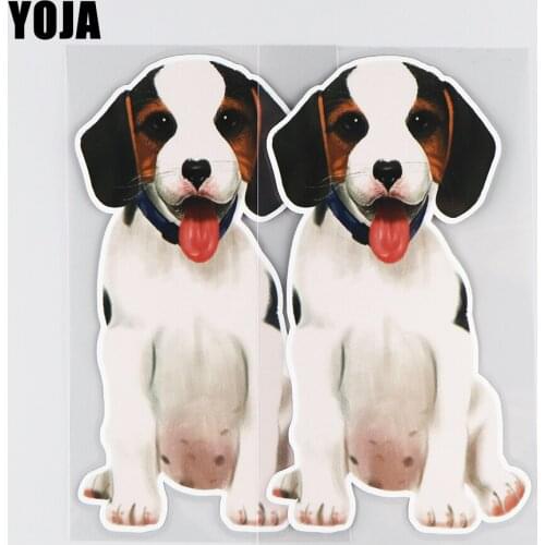 YOJA 9.4×17.5CM Cute Beagle Cartoon Body Stickers Creative Modification Scratch Occlusion Vinyl Decals 19B-0082