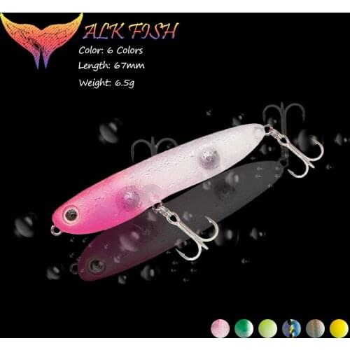WALK FISH 1PCS 67mm/6.5g Pencil Minnow Floating Fishing Lure Artificial Hard Bait Wobbler Saltwater Professional Fishing Tackle