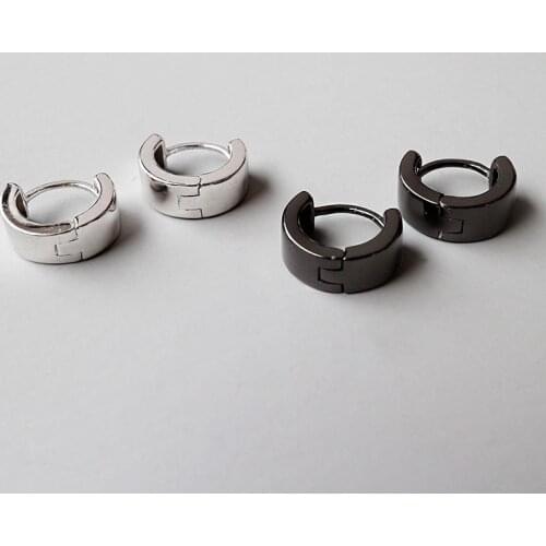 Geometric 925 sterling silver circle hoop earrings for women fine jewelry, fashion accessories womens black earings hoops