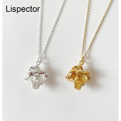 Lispector 925 Sterling Silver Exaggerated Baroque Flower Pendant Necklace for Women Luxury Necklace Statement Jewelry Gifts