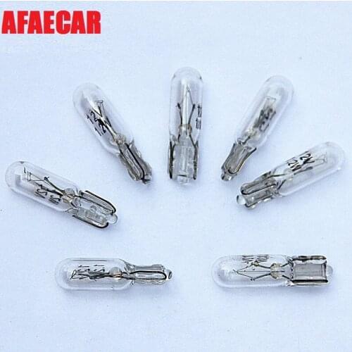 AFAECAR 100pcs T5 W2W 12V 1.2W car interior bulb dashboard warning indicator