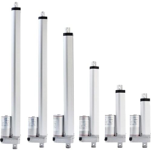 12V Electric NEW 2 4 8 12 16 20 inch 900N 16mm / s Small DC Push Rod White Material Aluminum Alloy Linear Actuator Motor
