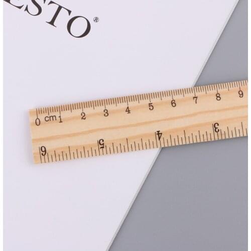 15cm 20cm 30cm Wooden Ruler Double Sided Student School Office Measuring Tool