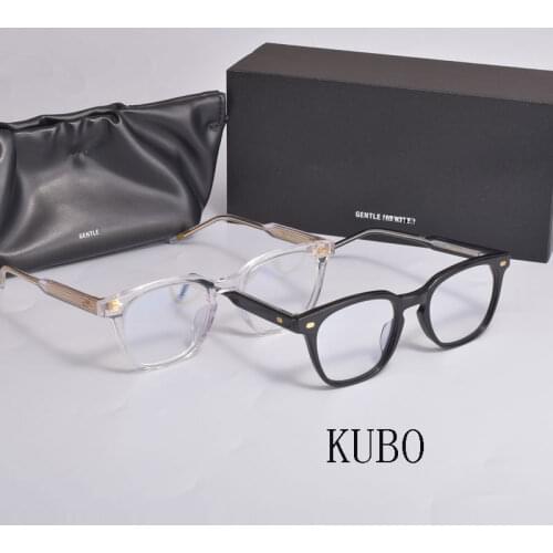 2021 New Korean Brand Optical Eyeglasses Frame KUBO Square Acetate Myopia Reading Presciption Eyewear Frames With Case