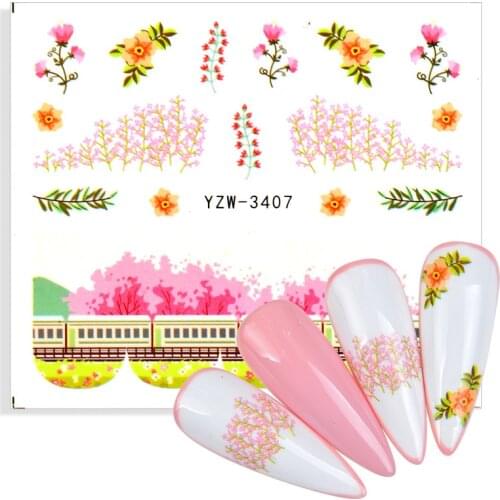 2021 NEW Water Transfer Stickers Nail Stickers Blooming Flower Art Decals For Nails Spring Summer Serie Decor Tips Floral Tottoo