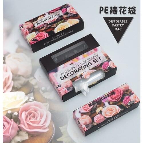50pcs Pack Pastry Bag Thicken 12 "PE Disposable Piping Bag Icing Fondant Cake Cream Decorating Pastry Tip Tool
