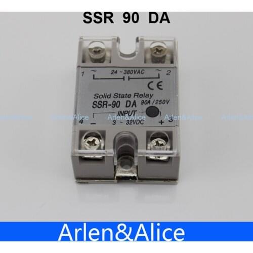 90DA SSR input 3-32V DC load 24-380V AC single phase AC solid state relay