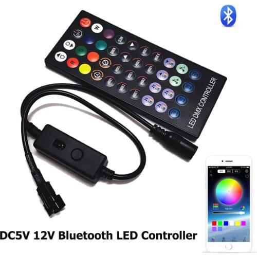 Bluetooth Led Controller DC 12V 5V IR Remote Control Smart APP Control for WS2812B WS2811 RGB Addressable Pixel Strip Light