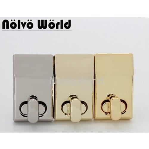 5-30sets 3 colors 21*36mm gold color rectangle twist lock for chains bag metal turn lock purse accessories