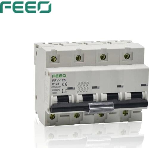 FEEO 4P DC Circuit Breaker 125A DC 1000V 1200V Circuit breaker FOR PV System CE Certificate