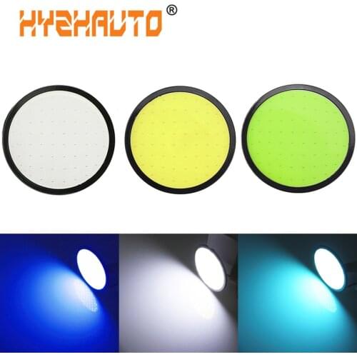 HYZHAUTO 2Pcs High Power Round COB Daytime Running Lights 82mm Car LED Fog Light Driving DRL White Ice Blue Car-styling 12V