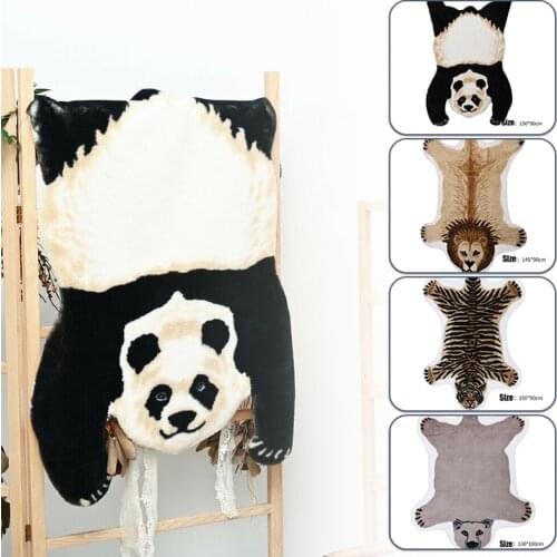 Innovative Animal Style Decorative Children Carpet Home Interior Living Room Bedroom Non-slip Skin Hide Pelt Plush Rug Floor Mat