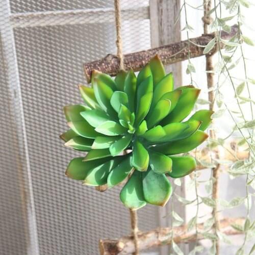 Artificial Succulents Plants Green Flocking Home Garden Decoration Flower Arrangement Bathroom Accessories Planta Artificial