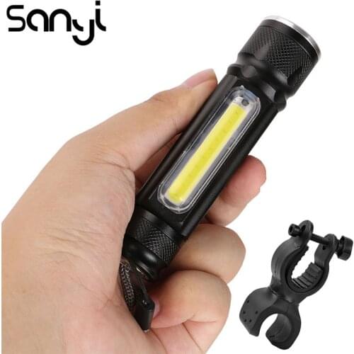 SANYI Magnet Mini Flashlight 4 Modes USB Rechargeable Lantern 2-in-1 Spotlight Floodlight Camping Working Inspection Lighting