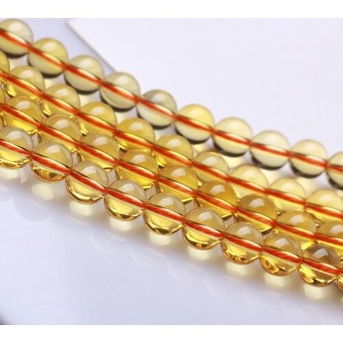 MADALENA SARARA AAA 4mm/5mm/6mm/7mm Genuinel Natural Yellow Quartz Beads Strand 18" For DIY Jewelry Making