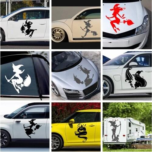 Lovely Witch Stickers Voiture For Truck Window Bumper Auto Suv Door Laptop Kayak Vinyl Decal