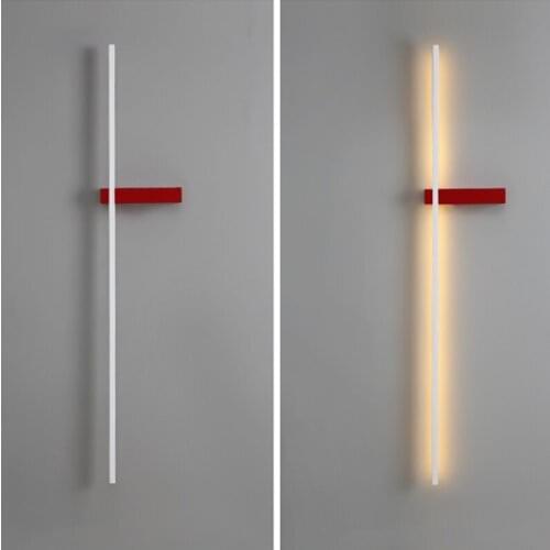 Nordic Long Strip Wall Light Luxury Minimalist Bedroom Bedside Lamp Modern Minimalist Living Room TV Background Line Wall Sconce