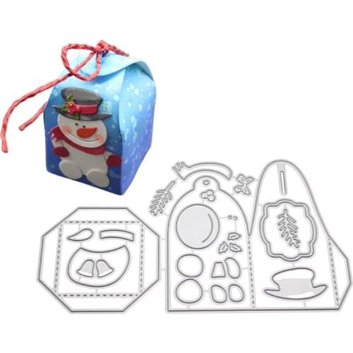 2021 New Christmas Snowman Box Metal Cutting Dies Stencil Scrapbooking DIY Album Stamp