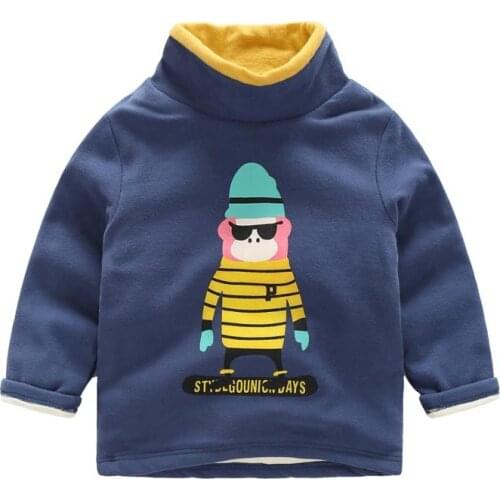 2019 New winter Brand Children cotton thick fleece Sweatshirts baby boys girl Turtleneck Cashmere hoodies kids wool warm T shirt