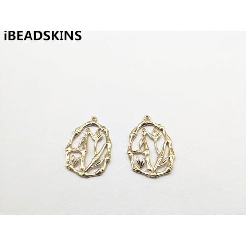 New arrival! 33x23mm 50Pcs Bbamboo shape Charm Copper Jewelry Accessories for Earrings parts,Accessories,hand Made Jewelry DIY