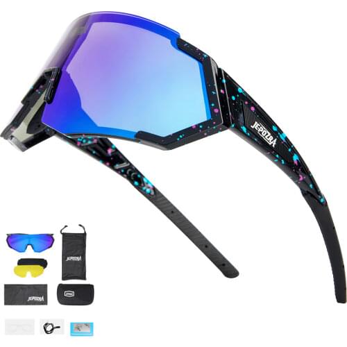 Jepozra Outdoor Sports Polarized Cycling Glasses Road Bike Glasses Mountain Bicycle Sunglasses Men Women Cycling Goggles Eyewea