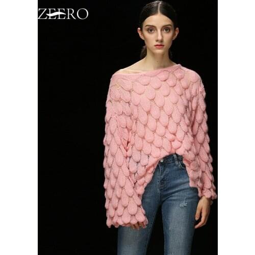 2020 Autumn Flare Sleeve Feather Knit Sweater Women Loose Casual Thin Pullovers Streetwear Perspective Oversized Sweater Top