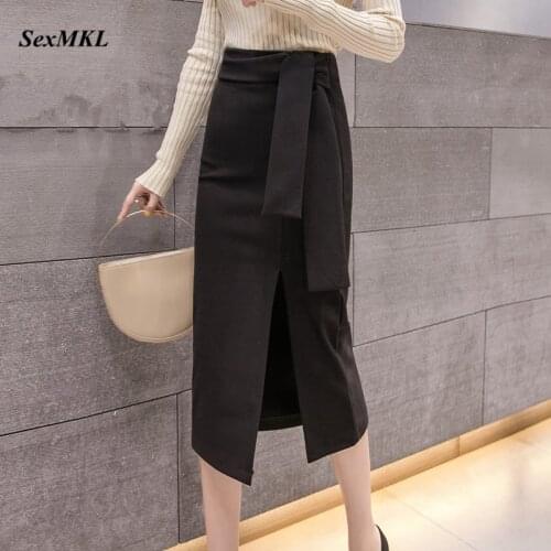 Plus Size Thick High Waist Skirts Women 2020 Casual Autumn Winter Long A Line Bodycon Skirt Korean Office Ladies Sexy Skirts
